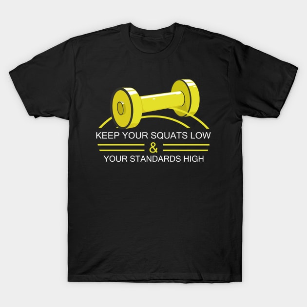 Golden dumbbells T-Shirt by amazinstore